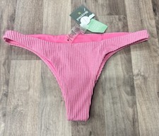 Full Tilt Swim Ribbed Shimmer Bikini Bottoms Women  s Medium Pink NWT