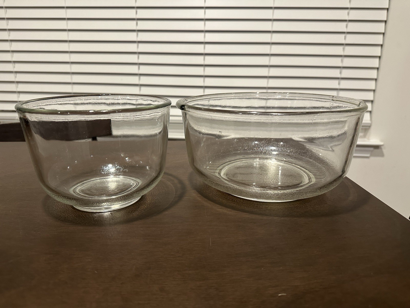 Vintage Glass Mixing Bowls for Home and Kitchen Set of 2 Clear Glass Bowls