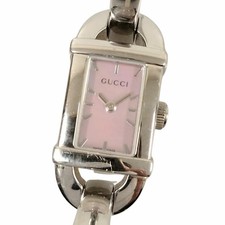 Gucci 6800L Shell Dial Quartz Bangle Watch Silver Women's Free Size