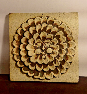John Wenzel Studio Art Sun Face Design 1970's Vintage Signed