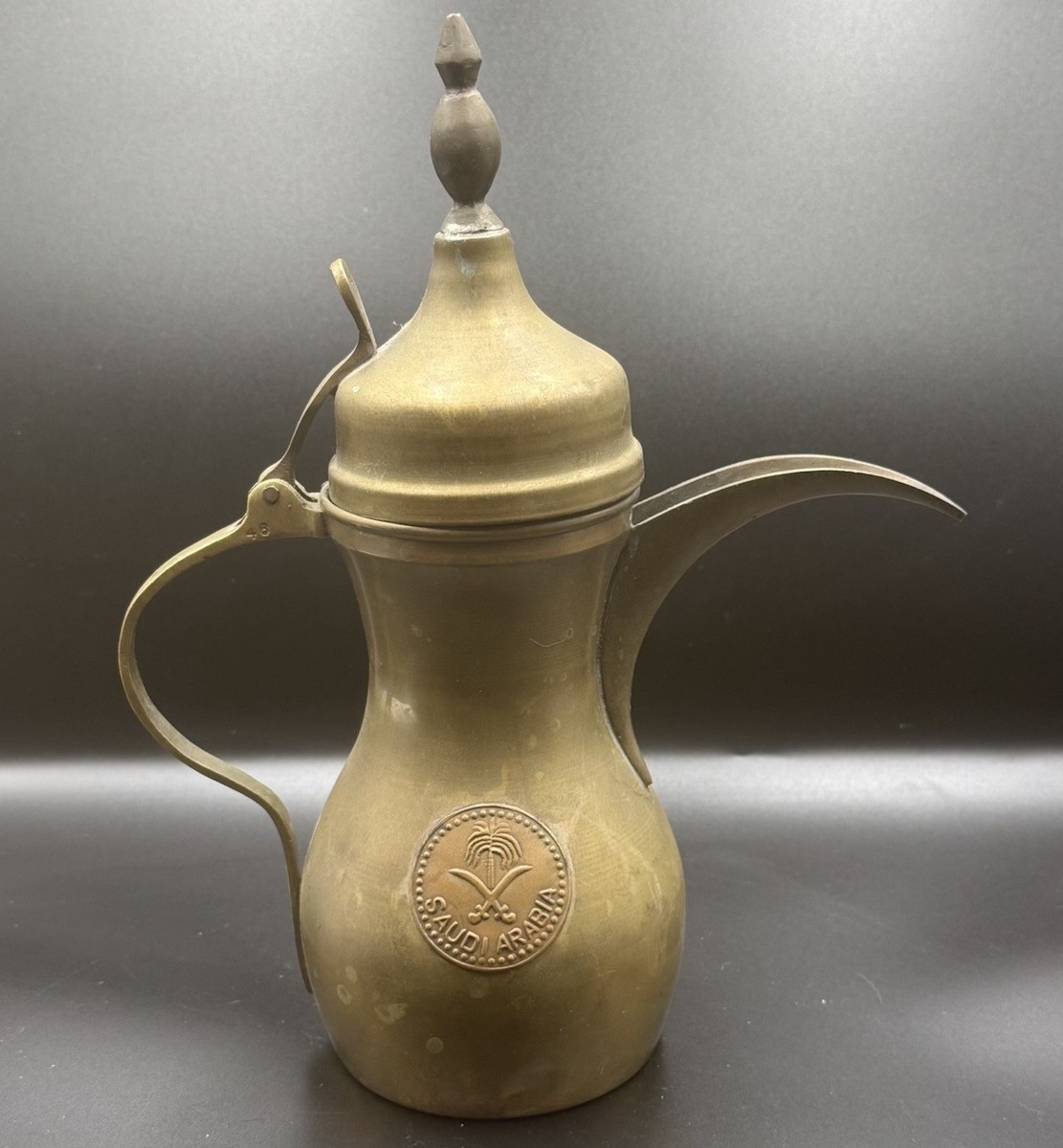 Vintage Brass Saudi Arabia Dallah Coffee Pot Arabic Middle Eastern