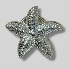 Silver Tone Starfish Vintage Lapel Pin Brooch E31