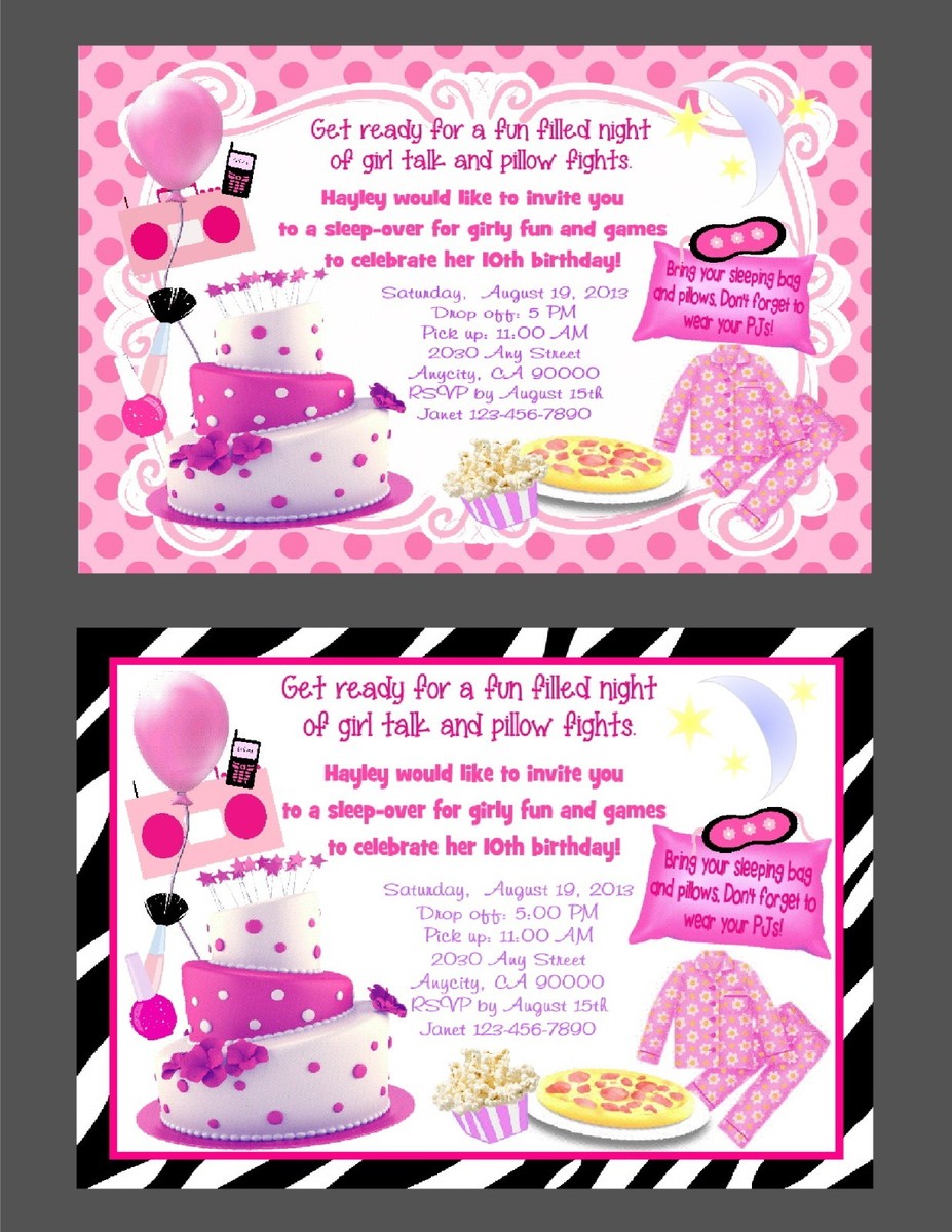 CUSTOM SLUMBER PARTY SLEEPOVER BIRTHDAY PARTY INVITATION & THANK U CARD U PRINT | eBay CUSTOM SLUMBER PARTY SLEEPOVER BIRTHDAY PARTY INVITATION & THANK U CARD U PRINT | eBay