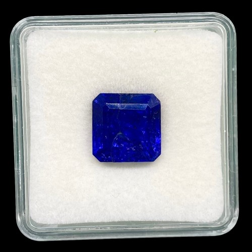 10.59 Cts Natural Tanzanite Square Cut Vibrant Blue Loose Certified Gemstone - Picture 4 of 22