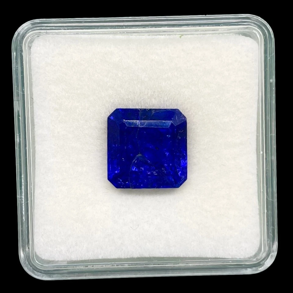 Piedra preciosa suelta azul vibrante corte cuadrado tanzanita natural de 10,59 quilates certificada Foto 4 de 4