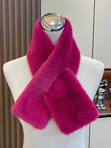 Winter Faux Fur Cross Scarf Neck Warm Collar Scarves Wraps Soft Women Outdoor - Picture 9 of 25