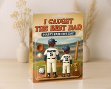 I Caught the Best Dad - Baseball Acrylic Plaque - Father's Day - Gift from Kid