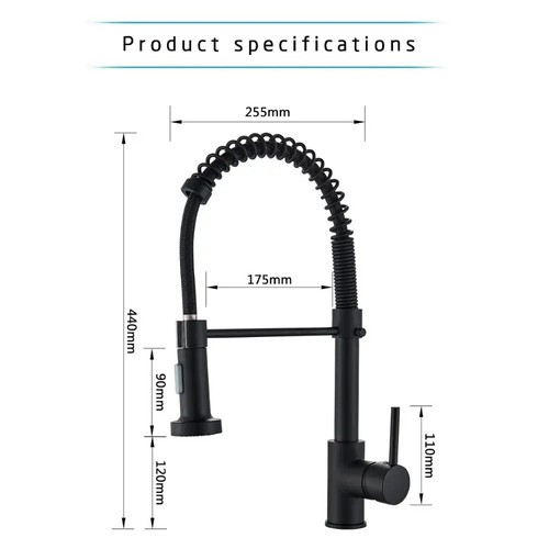 Modern Monobloc Pull Out Kitchen Mixer Tap Dual Spout Spray Single Lever 360° - Picture 9 of 10