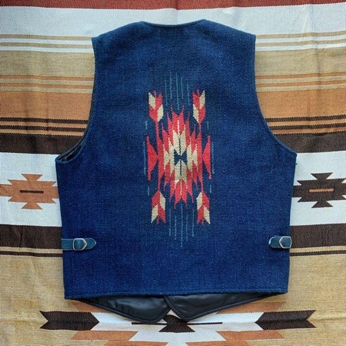 Double RL RRL Ralph Lauren Native Vest Leather Pockets Western Men's Size M F/S - Picture 2 of 4