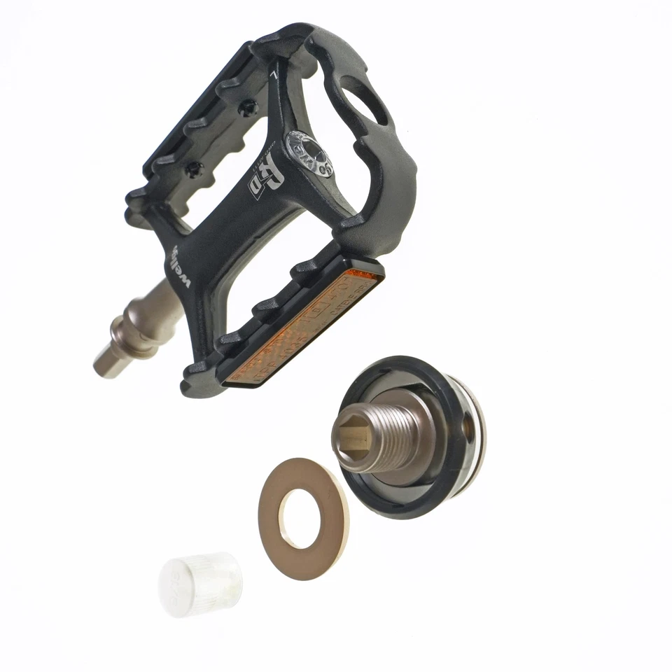 Pedal de bicicleta Wellgo QRD-III M111 9/16" liberación rápida bicicleta de carretera ciudad - negro Foto 3 de 4