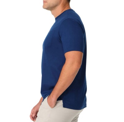 Greg Norman Men's Soft 100% Cotton Short Sleeve Pocket T-Shirt Estate Blue L