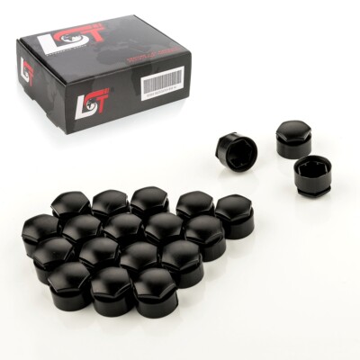 20x Radschraubenkappen Anti-Diebstahl Set 17 mm Schwarz für SEAT Leon 5F ab 2015