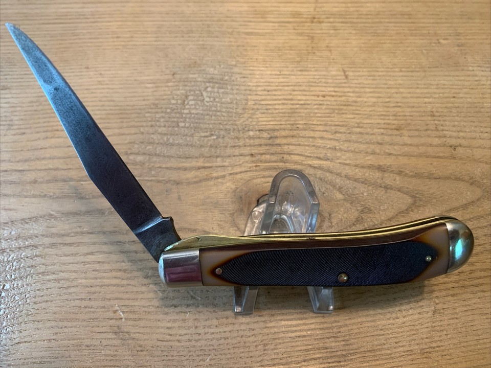 Vintage schrade old timer usa 194ot sawn bone trapper 3 7 8 pocket