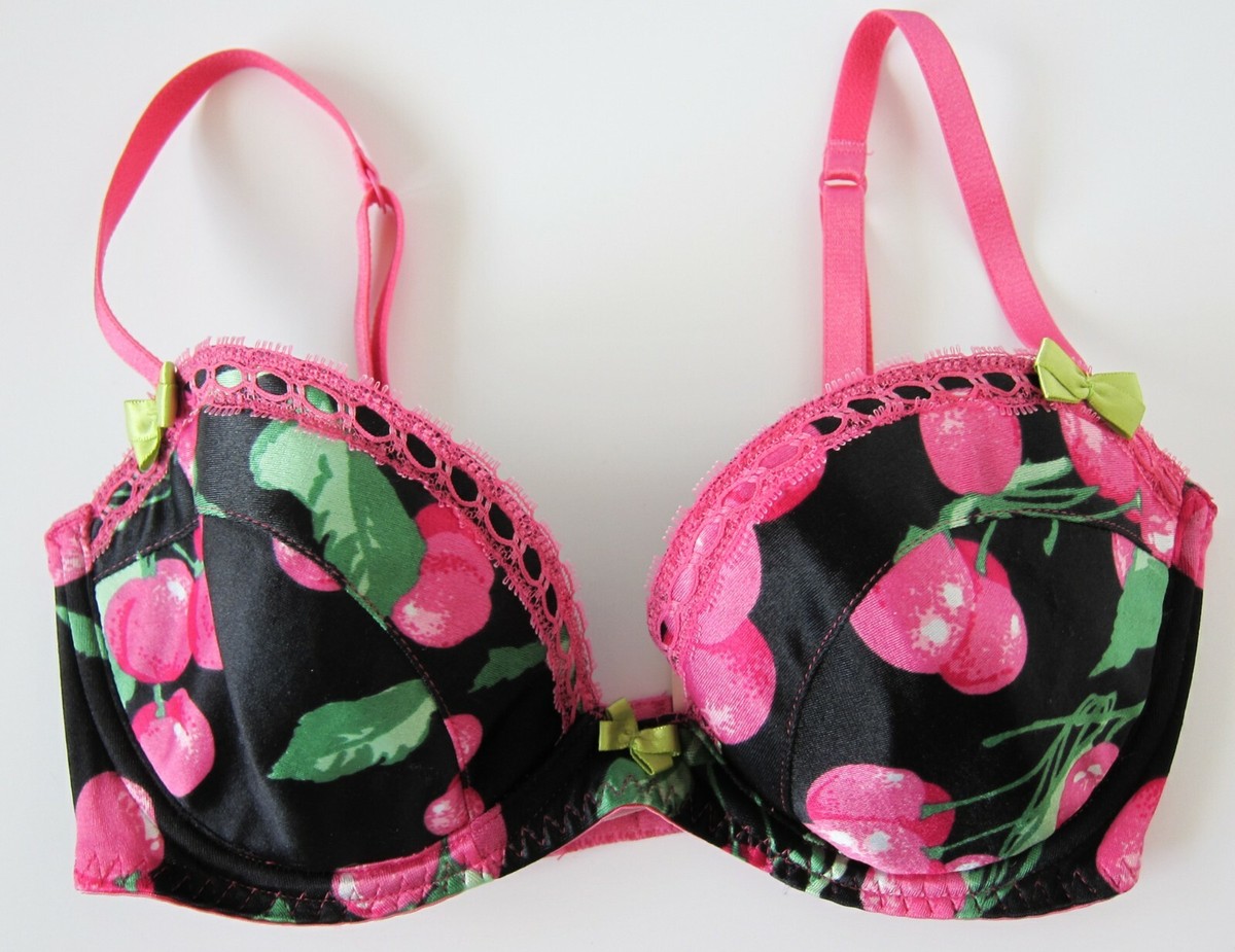 1 NEW Victoria's Secret VINTAGE 2003 Dupont Cherry Satin Bra SZ