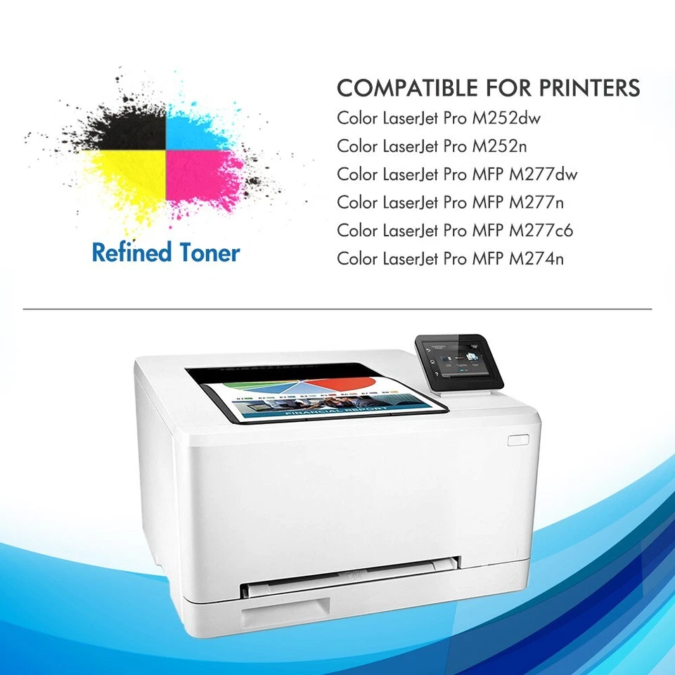 5PK High Yield CF400X 201X 201A Toner Set For HP Color Laser Jet Pro MFP M277dw - Image 3 of 4