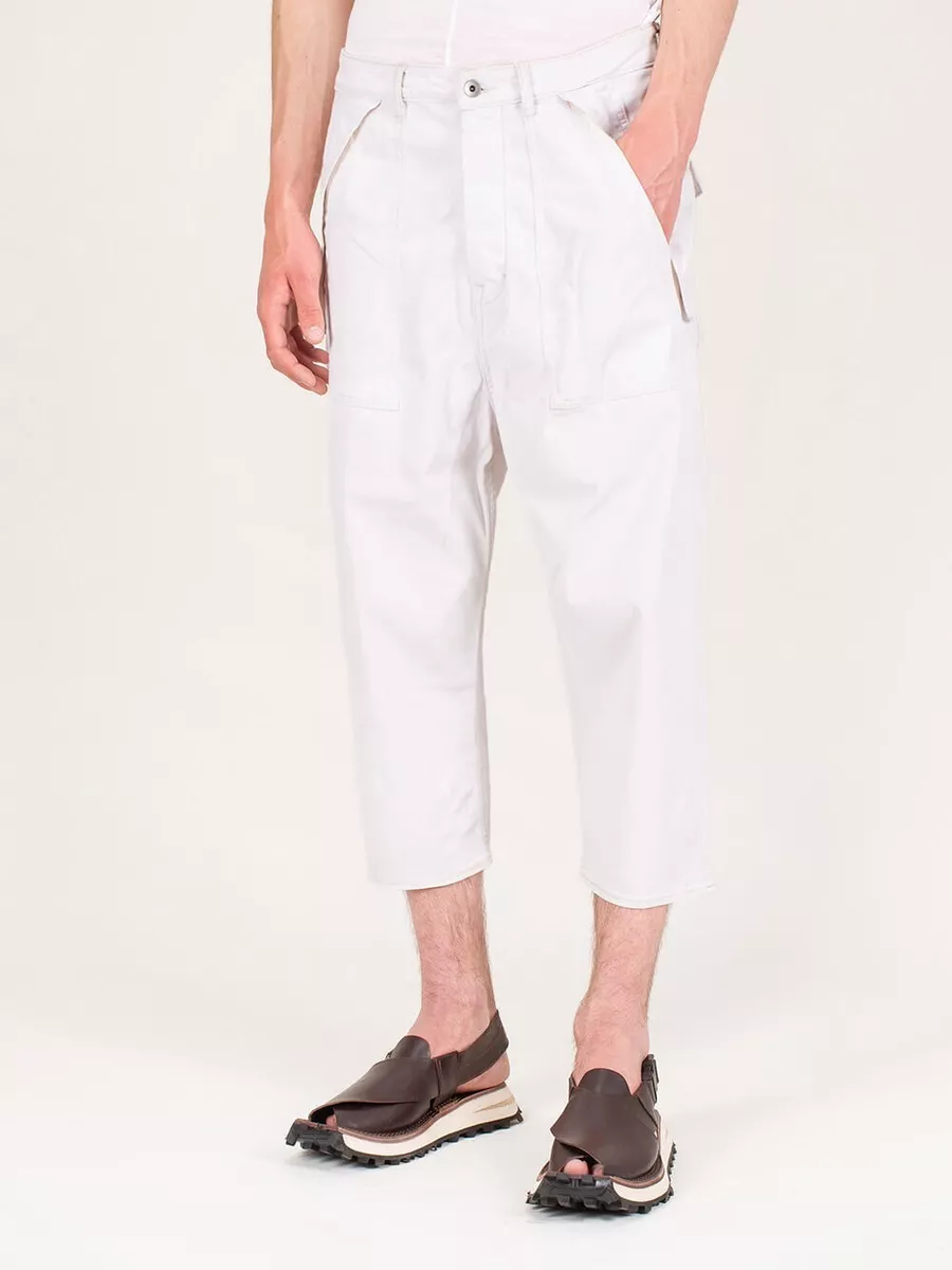 RICK OWENS New SS20 DRKSHDW Cargo Collapse Cropped Cut Pant in