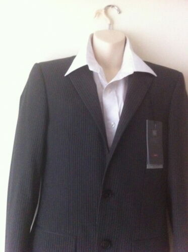 Stylish Charcoal Grey Windowpane Suit: Slim Fit, Notch Lapel 2 Button