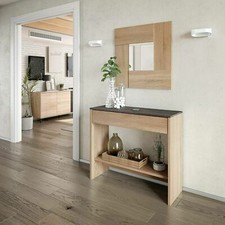 Mobile ingresso moderno con specchio e cassetto mensole in legno 92x33x79h