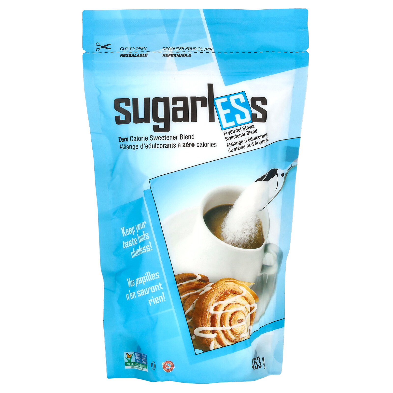 Смесь подсластителей из эритрита и стевии без сахара, 453 г