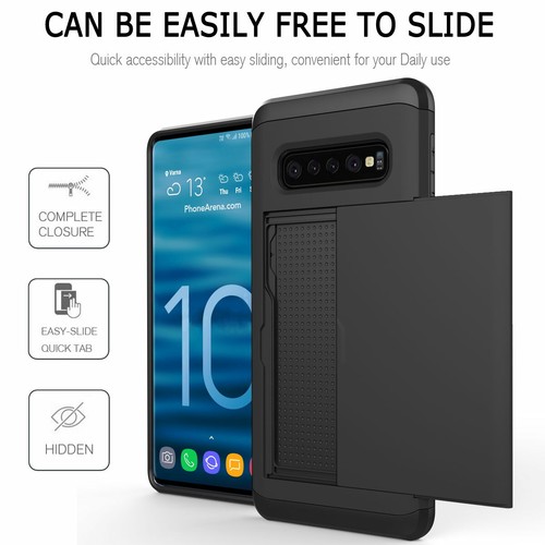 For Samsung S10 5G S10e S10 Plus Shockproof Hard Phone Case with Card Holder - Picture 16 of 89
