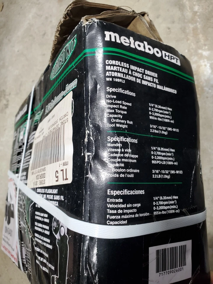 NEW Hitachi Metabo Drill, Impact Driver and Flashlight Cordless Combo w/Case&Bat - Image 2 of 3