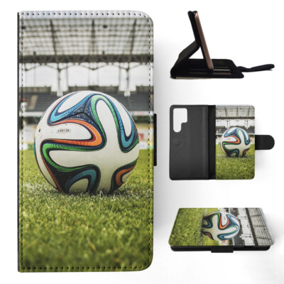 FLIP CASE FOR SAMSUNG GALAXY|SOCCER BALL ON FOOTBALL FIELD