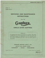 GARDNER SINGLE LEVER CONTROL (LW LX L3 L3B ENG & 2UC 3UC REVERSE) SERVICE MANUAL