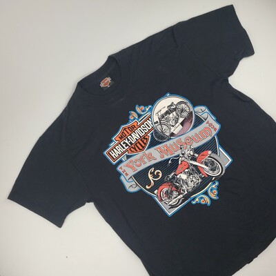 Vintage 1992 Harley Davidson York Museum T Shirt Single Stitch