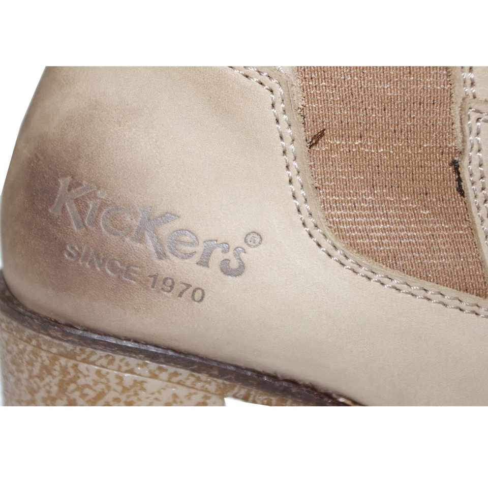 KICKERS Bottes femme KILFO  femme cuir nubuck beige vieilli taille 37 - Photo 3/4