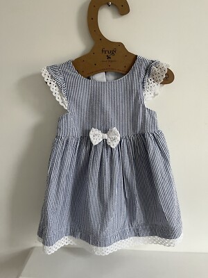 Blau-weiß gestreiftes Kleinkind Party Kleid 2 Jahre/24 Monate, ungetragen