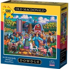 NEW Dowdle Old MacDonald Puzzle 500 Piece Jigsaw 16"x20" USA Made Farm