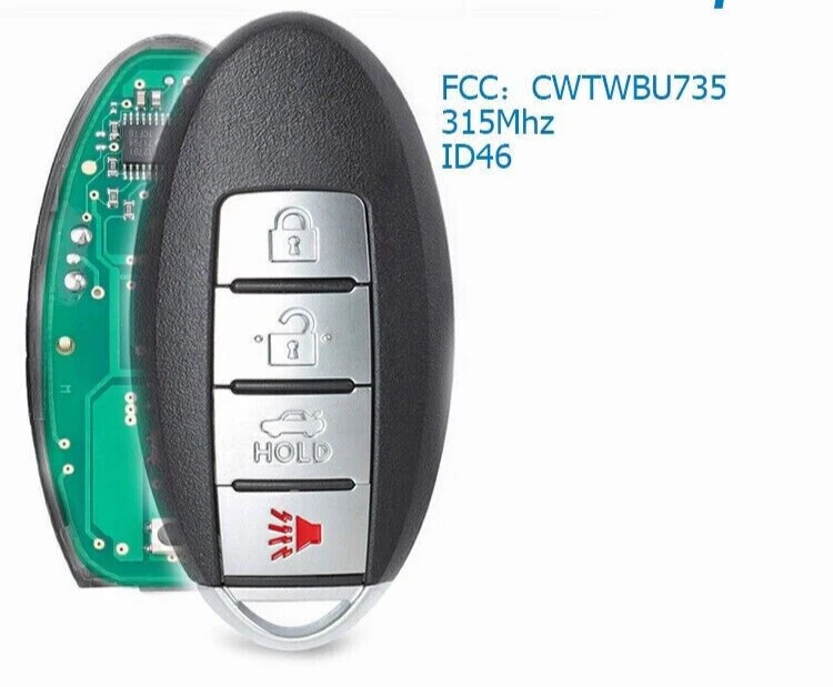 Mando a distancia para coche 2007 2008 2009 2010 2011 2012 para Nissan Sentra FCC CWTWBU735 Foto 2 de 4