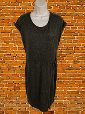 NEXT PETITE UK 12P DARK GREEN MARL SHORT SLEEVE CASUAL SIDE TIE T SHIRT DRESS