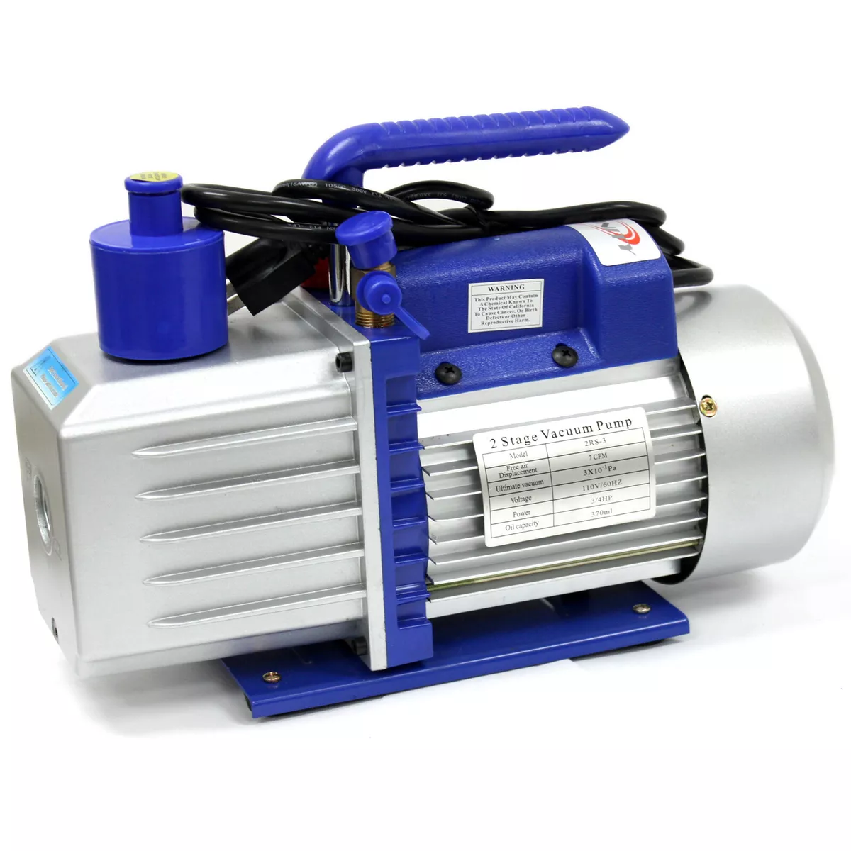 Two Stage 7 CFM 3 4 HP Rotary Vane Deep Vacuum Pump 110V 60Hz HVAC