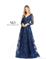MAC DUGGAL 20108D  NAVY BALLGOWN GOWN  sz 8
