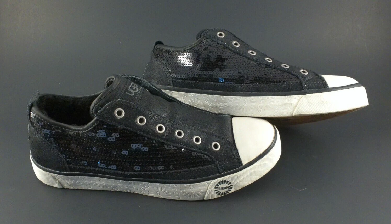 Uggs Australia Nero Sequenza Slip on Ballerine Donna 8 US