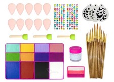 Kit De Maquillaje Pintacaritas Body Paint Colibrix  Pinceles Face Painting