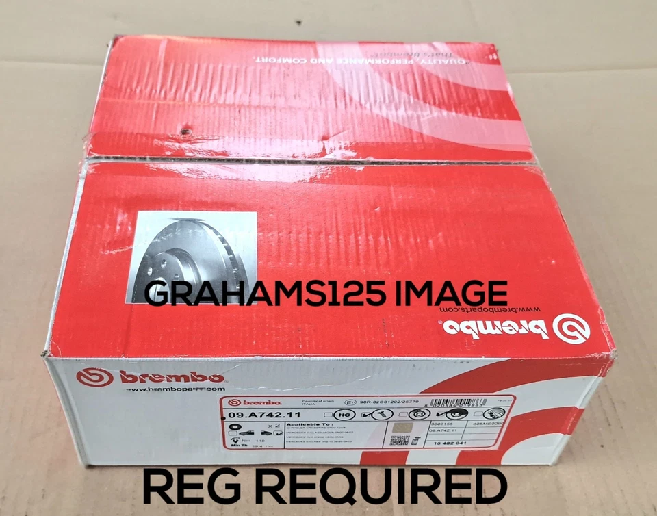 BRAKE DISCS X2 300mm REAR FITS CHRYSLER CROSSFIRE MERCEDES CLK BREMBO 09.A742.11 - Image 3 of 4