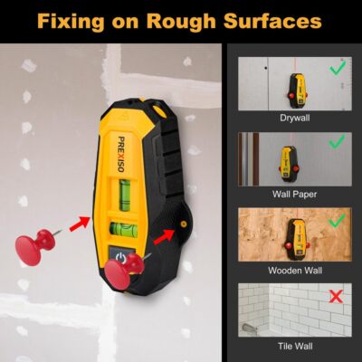 PREXISO 2-in-1 Magnetic Stud Finder with Laser Level Compact Wood&Metal Detector