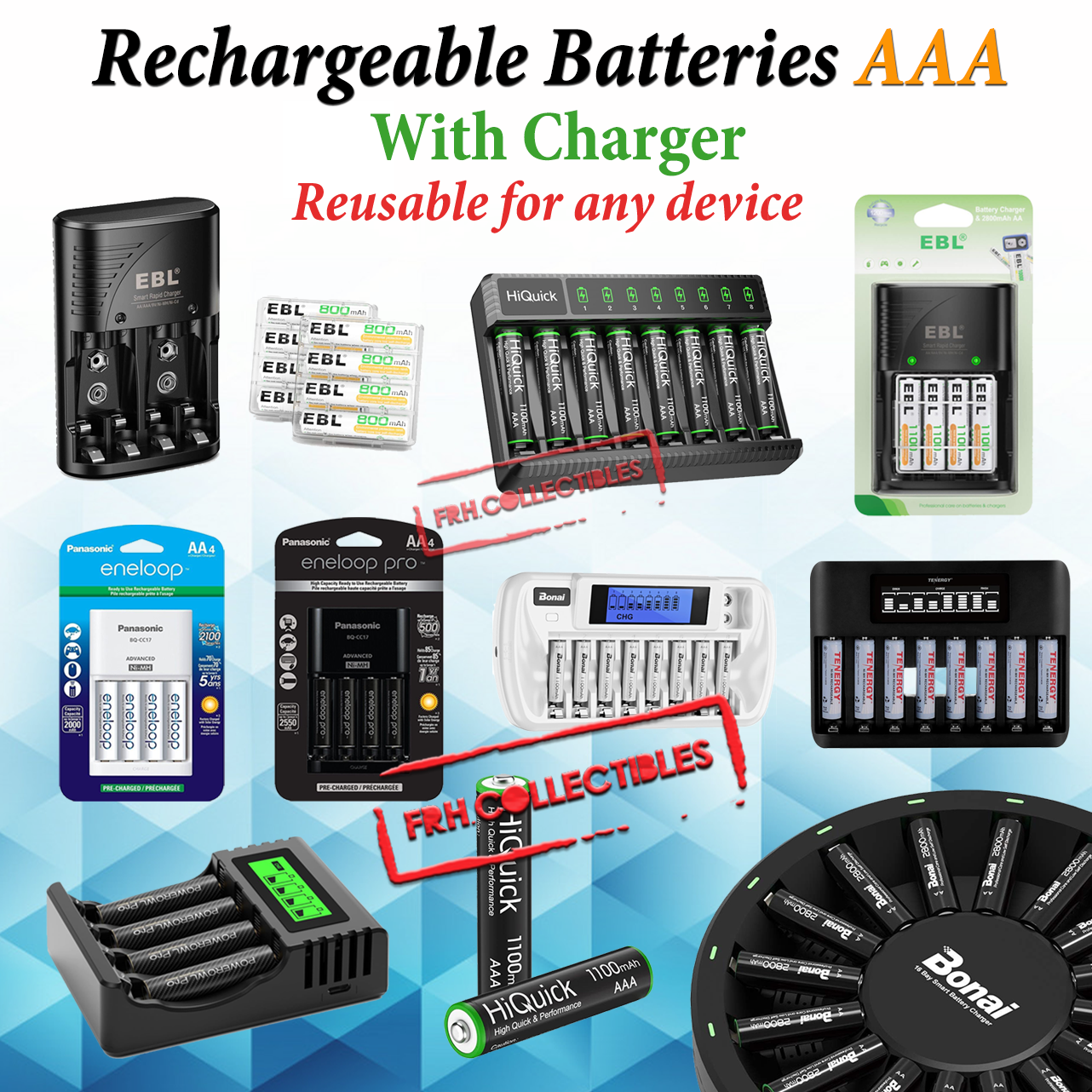 AAA Rechargeable batteries NiMH NiCD + Fast Charger lot battery remote game toys-image