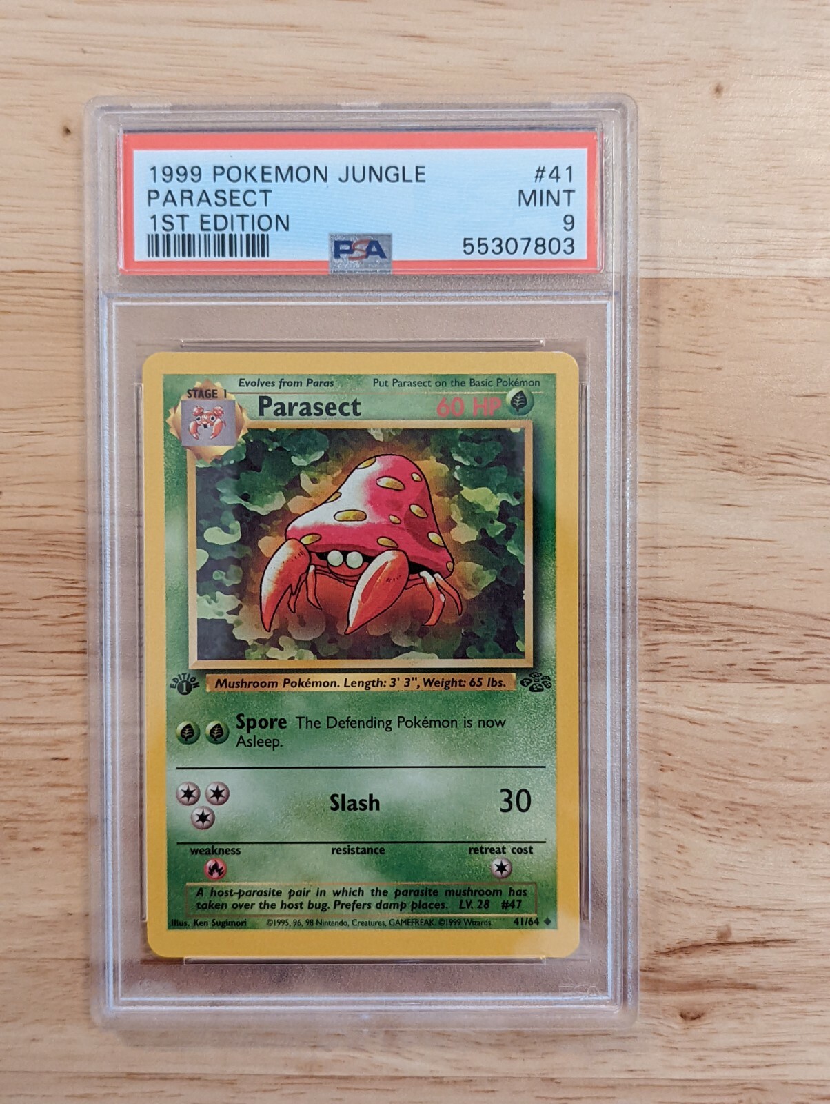PSA 9 MINT Parasect 1ST EDITION 1999 Jungle Pokémon Card 41/64