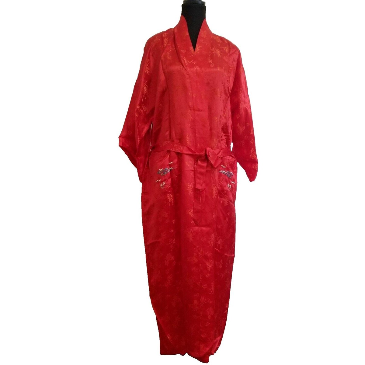 VTG Marianne von der OstenWomensRed Embroidered Kimono Sz XL