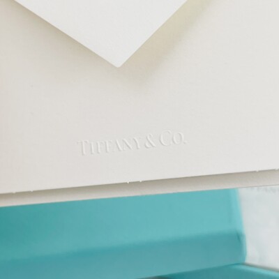 Tiffany & Co Empty Blue Gift Box with Tiffany Branded Tissue Paper