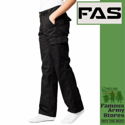 ladies black utility trousers