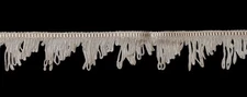 Antique Vtg Fringe Trim Off White 21 Yds 2" Chainette Edging Nylon Blend 