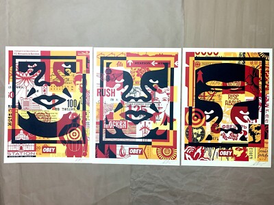 新品】OBEY 3-FACE SIGNED POSTER SET