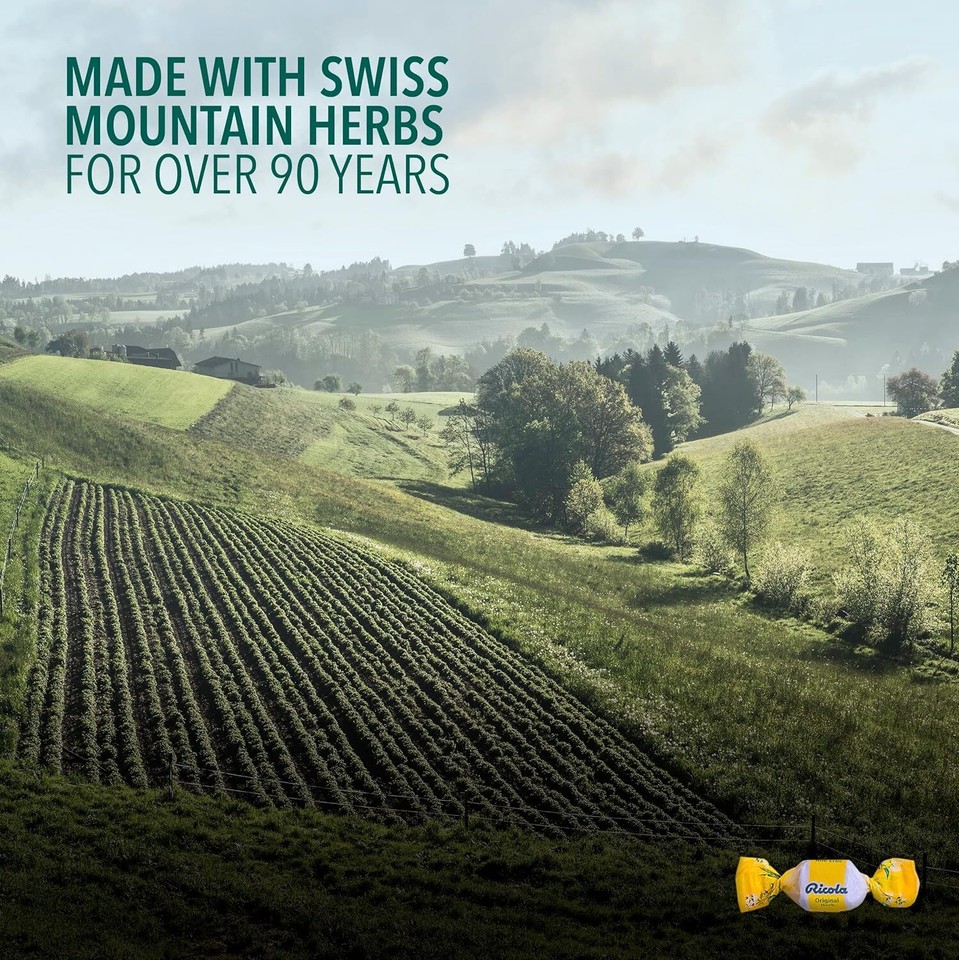 Ricola Sugar Free Lemon Mint Herbal Cough Suppressant Throat Drops