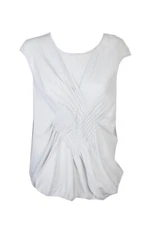 Studio M Heather Grey Pleated Front Sleeveless Banded Top XL