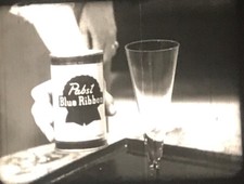 2-1950s Pabst Blue Ribbon Beer Gag Commercial 16mm Film, Sound, Raunchy, EUE, NY