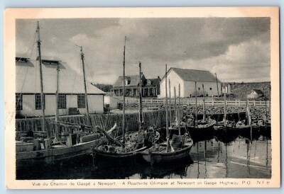Quebec CA Postcard Vue Du Chemin De Gaspe Newport Roadside Highway c1940 Vintage